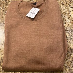 Mens, small camel colored Jcrew sweater.  50/50 Merino wool and Acrylic.